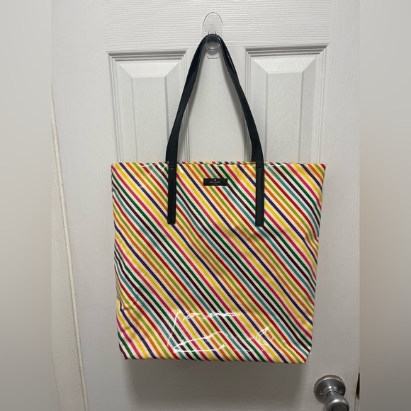 kate spade Handbags - Kate Spade Multicolor Diagonal Stripe Tote